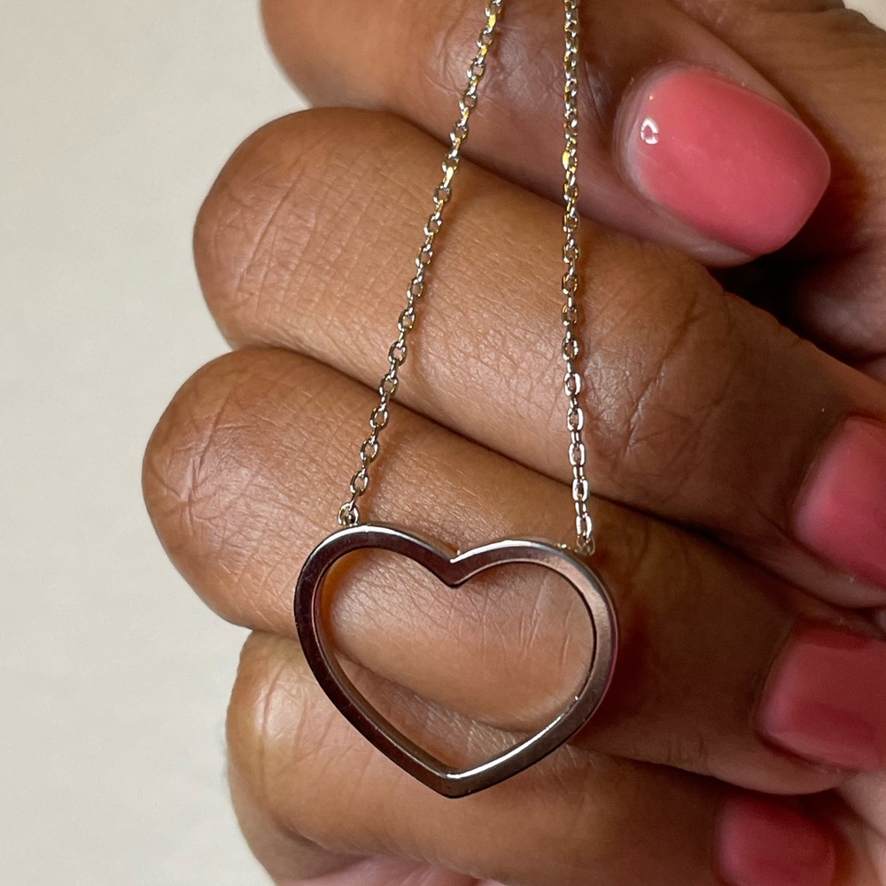 White Gold Heart Necklace — Valentine’s Day Collection
